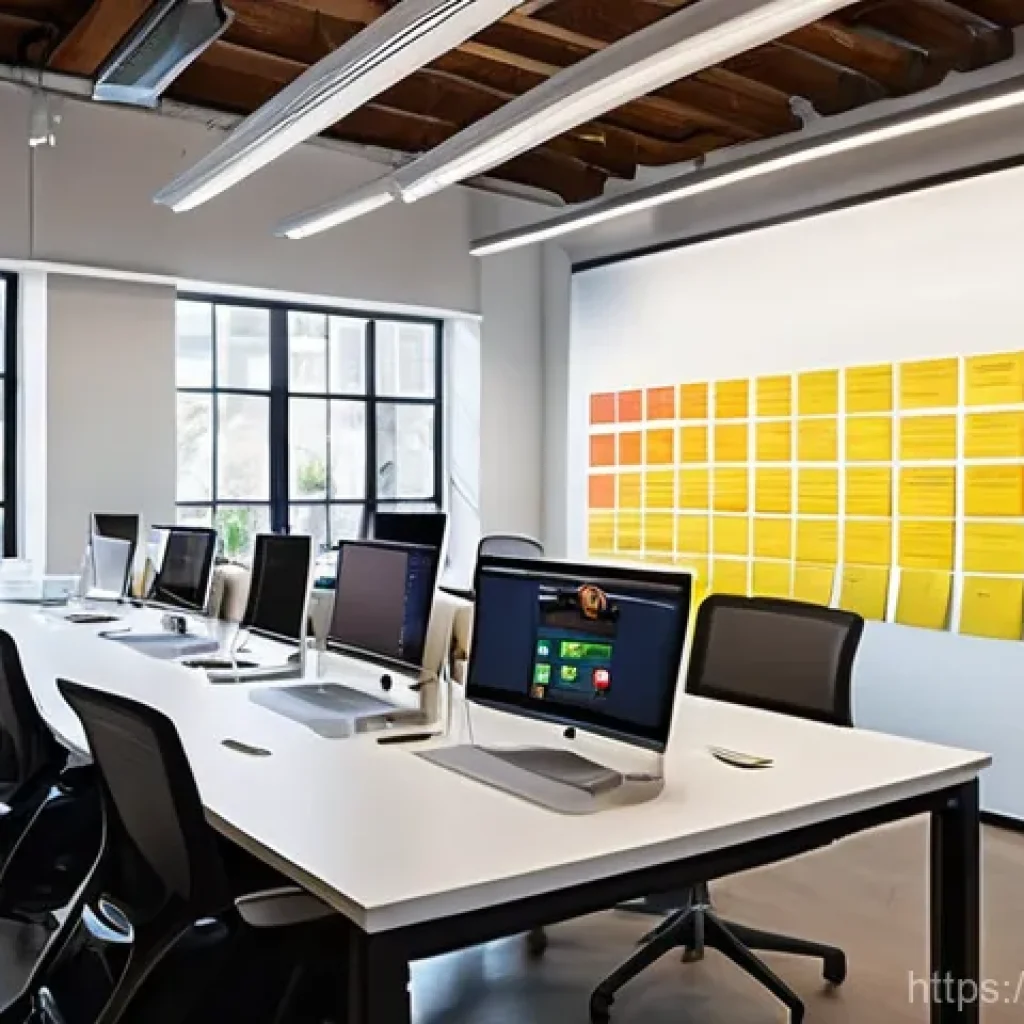 광고홍보사와 잡지 광고 디자인 - **Prompt:** A vibrant, open-plan modern advertising agency office, bustling with creative energy. Di...