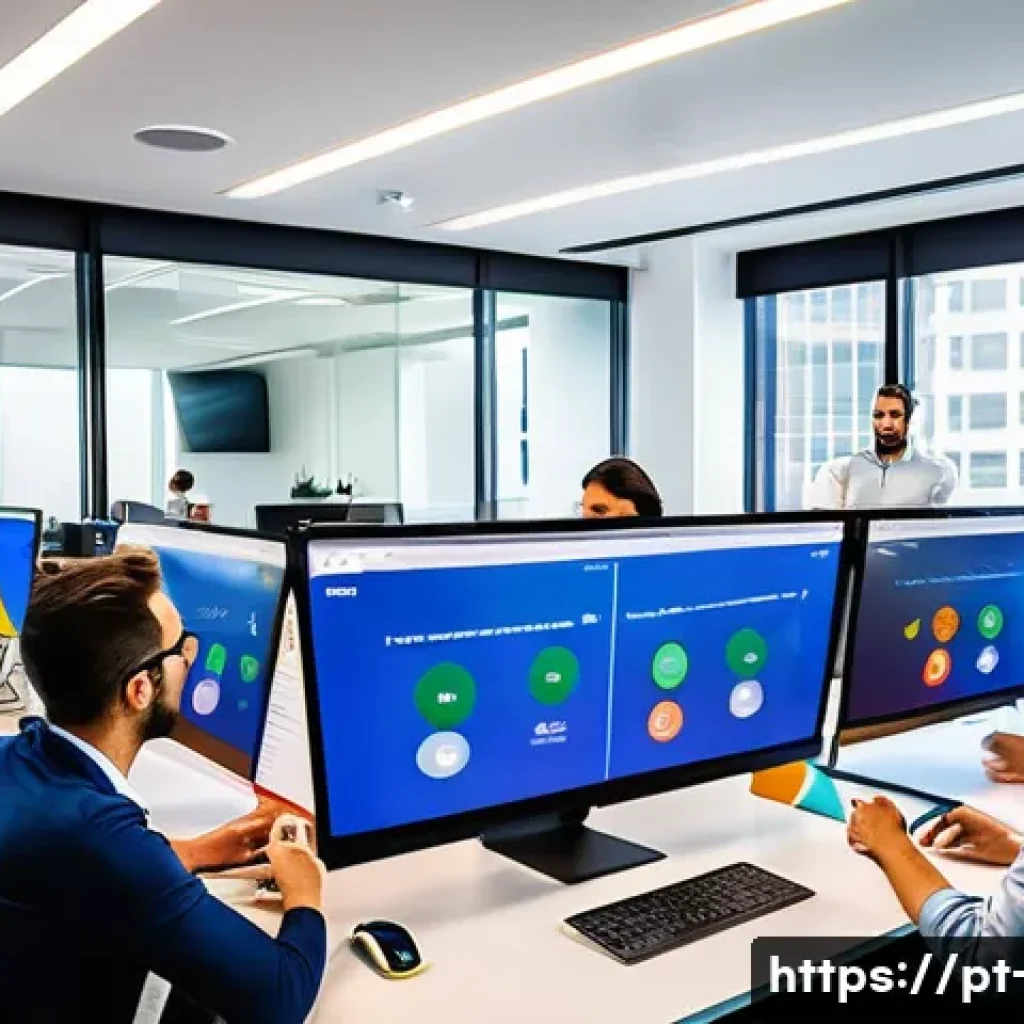 광고홍보사와 광고 효과 최적화 - A vibrant digital marketing team in a modern São Paulo office, diverse professionals analyzing color...