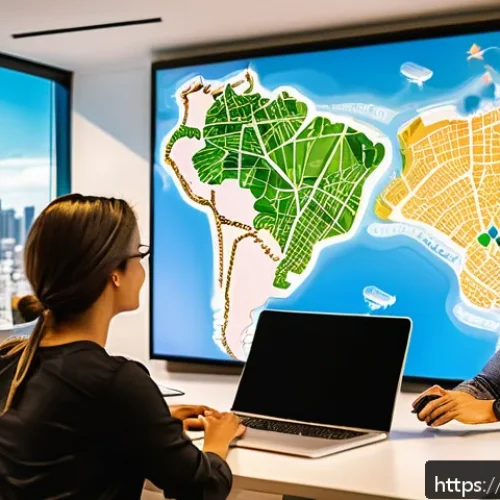광고홍보사로 시작하는 광고업계 - A vibrant digital marketing agency office scene in Brazil, featuring a diverse team of young profess...