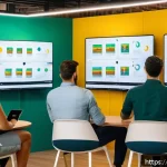 광고홍보사와 소비자 충성도 광고 전략 - A diverse group of Brazilian professionals in a modern coworking space, engaged in an emotional bran...