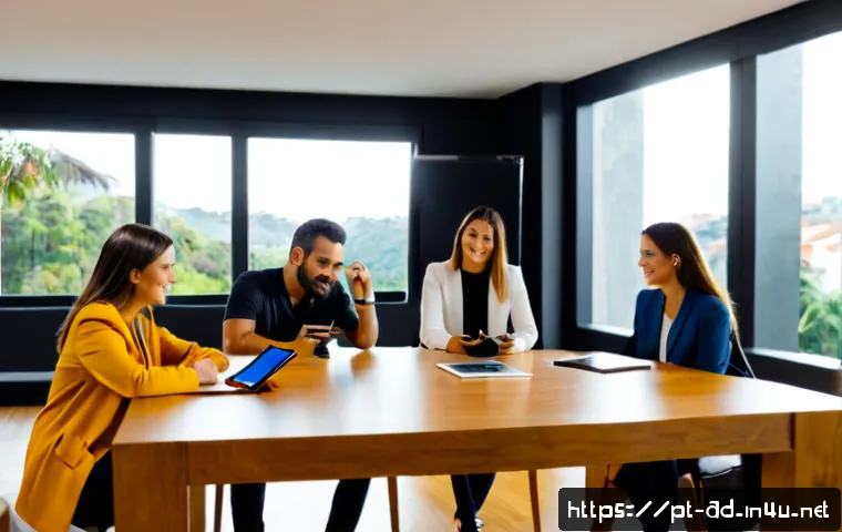 Home 17 광고홍보사와 통합 광고 전략 - Photorealistic Brazilian advertising agency strategy meeting in a bright modern São Paulo office, di...
