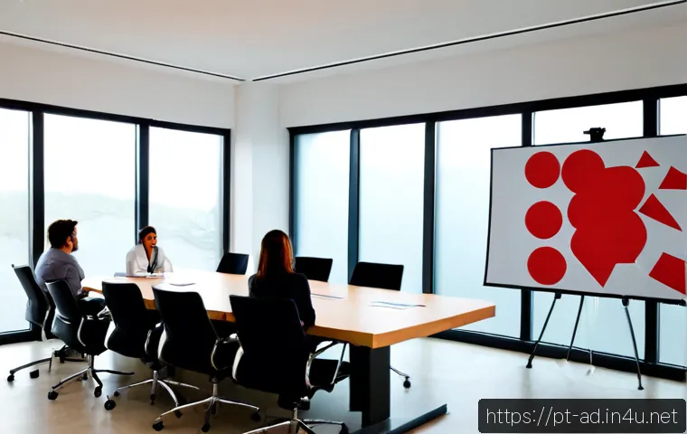 광고홍보사와 광고 캠페인 실패 사례 - Photorealistic advertising agency campaign failure review in a modern Lisbon office, diverse Portugu...